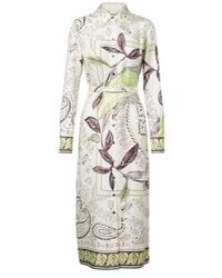 Tory Burch - Belted Printed Silk Midi Dress - Lyst