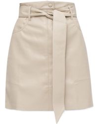 Nanushka - High-Waist A-Line Belted Mini Skirt - Lyst
