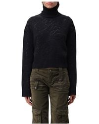 Blumarine - Embellished Roll-Neck Knitted Jumper - Lyst