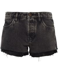 Miu Miu - Logo Details Denim Shorts - Lyst