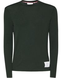 Thom Browne - Logo Patch Long Sleeved Crewneck T-Shirt - Lyst