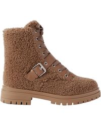 Gianvito Rossi - 20 Buckled Leather-Trimmed Shearling Ankle Boots - Lyst
