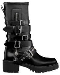 Dior - Christian Zip Detailed Buckled Boots - Lyst