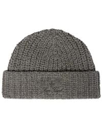 Stone Island - Beanie With Archival Script Logo Embroidery - Lyst