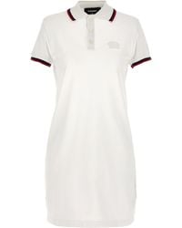 DSquared² - Logo Embroidered Maxi Cut Out Polo Dress - Lyst