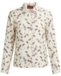 Gucci - Printed Collared Long-Sleeve Shirt - Lyst