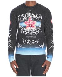 CASABLANCA - Blade Print Knitted Sweater - Lyst