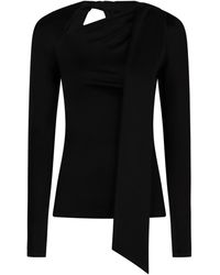 Victoria Beckham - Asymmetric Scarf-Detail Top - Lyst
