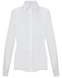 Elisabetta Franchi - Sheer Pleated-Bib Shirt - Lyst
