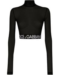 Dolce & Gabbana - Roll-Neck Tulle Top - Lyst