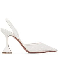 AMINA MUADDI - Holli Lace Sling 95 Pointed-Toe High-Heeled Sandals - Lyst