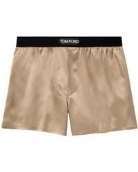Tom Ford - Logo-Waistband Stretched Satin Boxers - Lyst