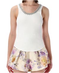 Zimmermann - Embellished Scoop-Neck Tank Top - Lyst