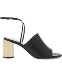Lanvin - Metallic-Heel Ankle Strapped Sandals - Lyst