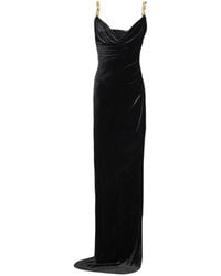 Balmain - Velvet Button-Strap Maxi Dress - Lyst