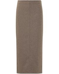 Brunello Cucinelli - Back-Vent Midi Pencil Skirt - Lyst