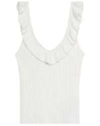 Blumarine - Ruffled Ribbed Knitted Top - Lyst