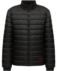 BOSS - Logo-Printed Zipped Padded Jacket - Lyst