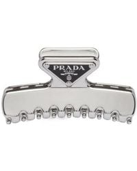 Prada - Logo Plaque Hair Clip - Lyst