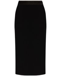 Versace Jeans Couture - Couture Logo-Waistband Crepe Midi Skirt - Lyst