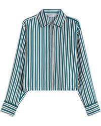 Max Mara - Printed Silk Cropped Shirt - Lyst