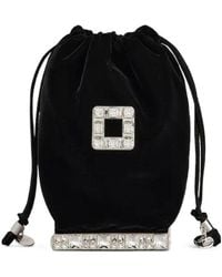 Roger Vivier - Embellished Drawstring Mini Bucket Bag - Lyst