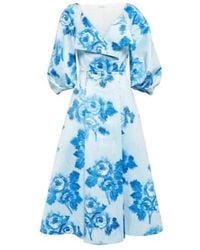 Emilia Wickstead - Gabby Floral Taffeta Faille Midi Dress - Lyst