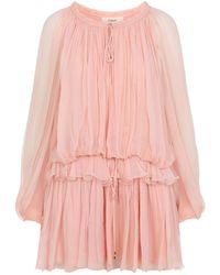 Chloé - Tiered Organic Silk Mousseline Mini Dress - Lyst