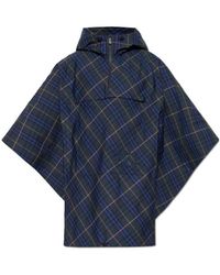 Burberry - Ekd Motif Check Pattern Hooded Poncho - Lyst