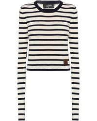DSquared² - Logo Patch Striped Knitted Top - Lyst
