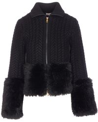 Moncler - Wool Blend Zip Cardigan - Lyst