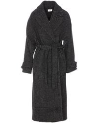 P.A.R.O.S.H. - Plaid-Check Long Sleeved Belted Trench Coat - Lyst