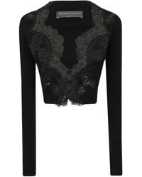 Ermanno Scervino - Lace Trim Cropped Cardigan - Lyst