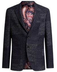 Etro - Wool-Blend Patchwork Blazer - Lyst