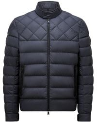 Moncler - Tuile Leather-Trimmed Down Biker Jacket - Lyst