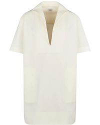 Tod's - V-Neck Patch-Pocket Dress - Lyst