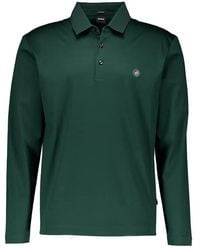 BOSS - Boss Logo Patch Long-Sleeved Polo Shirt - Lyst
