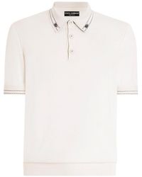 Dolce & Gabbana - Silk Short-Sleeve Polo Shirt - Lyst