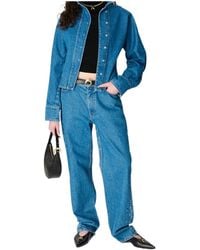 Marine Serre - Moon Laser Wash Denim Baggy Jeans - Lyst