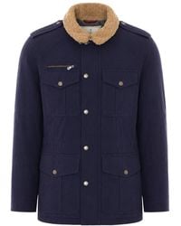 Brunello Cucinelli - Shearling Collar Field Jacket - Lyst