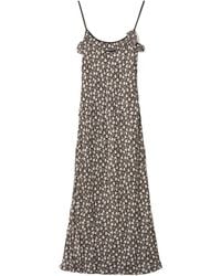 Miu Miu - Long Crepe De Chine Dress - Lyst