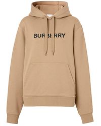 Burberry - Logo Printed Drawstring Hoodie - Lyst