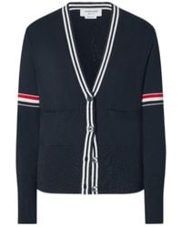 Thom Browne - Sailboat-Jacquard Rwb-Stripe Cardigan - Lyst