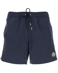 Moncler - Logo Patch Drawstring Swim Shorts - Lyst
