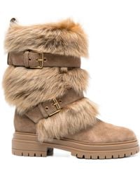 Gianvito Rossi - Maverick Buckle Detailed Biker Boots - Lyst