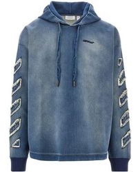Off-White c/o Virgil Abloh - Frayed Detailed Drawstring Hoodie - Lyst