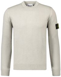 Stone Island - Logo Patch Crewneck Sweatshirt - Lyst