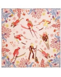 Ferragamo - Ferragamo Graphic Printed Square Frame Scarf - Lyst