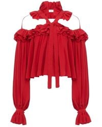 Chloé - Chloé Cut-Out Ruffle Detailed Blouse - Lyst
