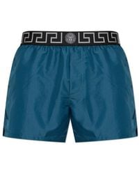 Versace - Greca-Detail Swim Shorts - Lyst